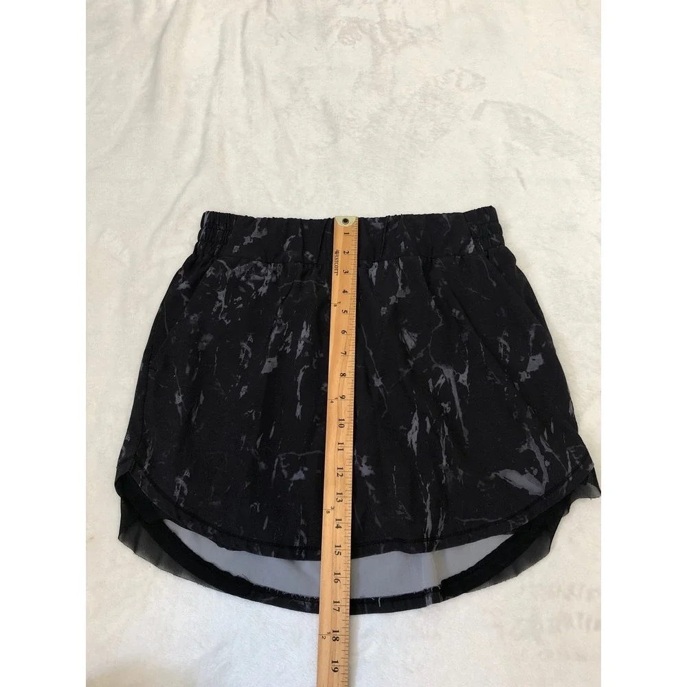 RBX Skort Womens Medium Black Gray Marble Print Active Tennis Skirt Pockets